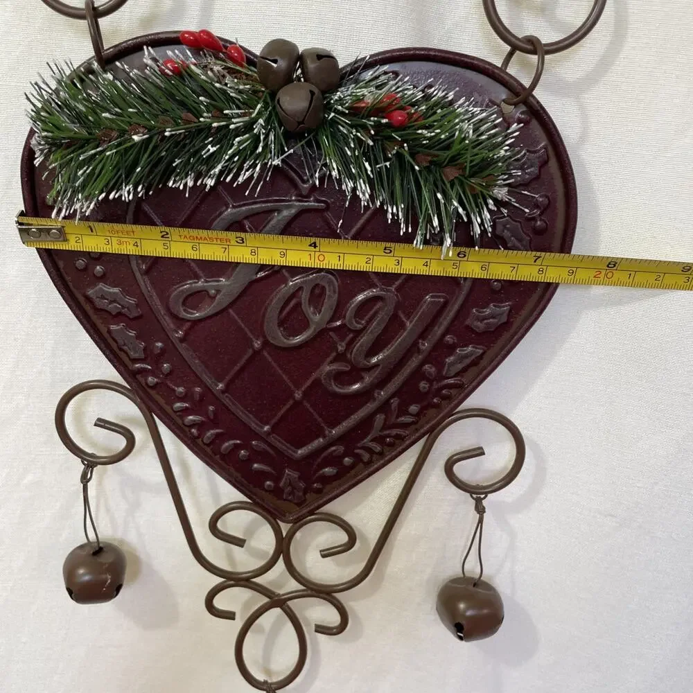 Joy Holiday Wall Door Hanging Christmas Jingle Bells 19 Inches